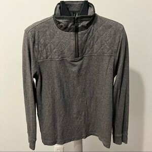 Banana Republic Men's Gray Quarter Zip with Quilted Top Portion Size Medium